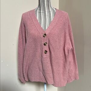 Madewell Pink Button-Up Women's Sweater